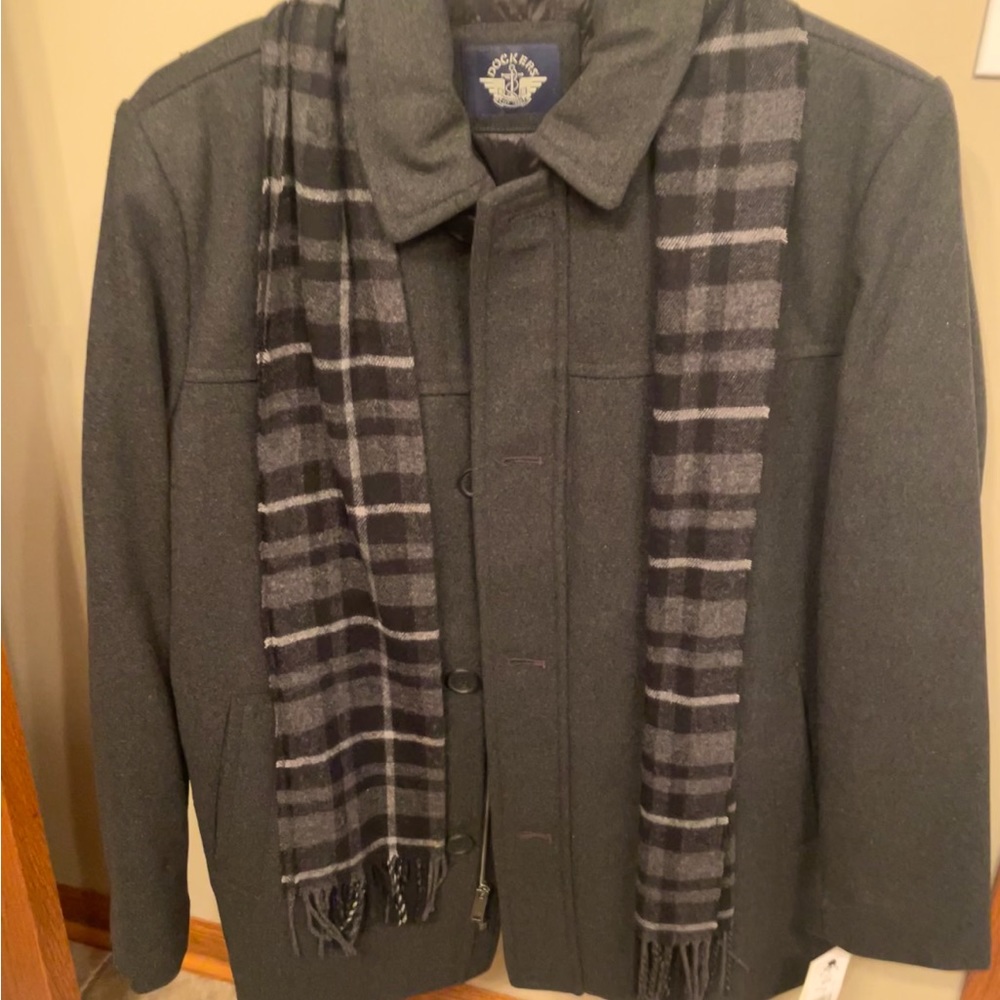 Dockers men’s peacoat with scarf
